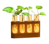 Plant Propagation Station - Decorative Hydroponic Terrarium with LED Lights, Glass Test Tubes for Hydroponic Plants | Gift for All People and for Home Bedroom