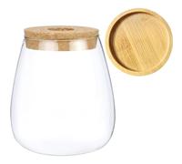 Plant Propagation Station with Lid Water Planting Plant Terrarium 4.7" Glass Propagation Jars with Bamboo Tray Decorative Fish