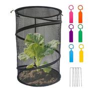 Plant Protectors From Animals | with Stakes Round Breathable Reusable Mesh Home Accessories | Mesh Plant Cover - for Outdoor Indoor Flower Pot Planter Patio Porch Walkway Pathway Farm Park
