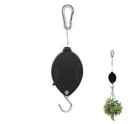 Plant Pulley, Retractable Hanger Adjustable Heavy Duty Plant Pulley, Adjustable Plant Hanger Hanging Flower Basket Hook Hanger for Garden Baskets Pots and Birds Feeder
