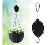 Plant Pulleys for Hanging Plants Heavy Duty, Retractable Hang Hook Pulley Set, Adjustable Hanger Hook Basket Pull Down Garden Plant Pot Hooks for Garden Baskets Pots Birds Feeder