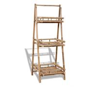Plant Rack Bamboo 3-Tier Folding Triangular Natural 56x50x145cm Display Shelf XL