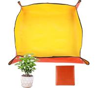 Plant repotting mat, waterproof gardening mat, foldable flower pot mat, garden work mat, transplant pot mat, gift for plant lovers, suitable for indoor and outdoor planting care (yellow - 75 * 100 cm)