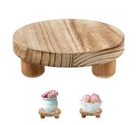 Plant Riser 6 inch Round Wooden Riser Small Plant Stands Indoor Flower Pot Holder Planter Stand Tray Decorative Wooden Cake Stand Pedestal Tables for Garden Outside Desktop Display
