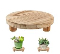 Plant Riser 8 " Round Plant Pot Stand Wooden Riser Small Plant Stands Indoor Flower Pot Holder Planter Stand Tray Decorative Wooden Cake Stand Pedestal Tables for Garden Desktop Display