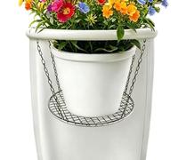 Plant Risers Pots, Adjustable Filler Chains, 8 Inches Planter Insert with 4 Hooks, Durable Base with Stable Support, Garden Accessory Easy Setup, Greenhouse Sunroom Terrace Outdoor Indoor