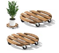 Plant Roller Round 30 x 30 cm, 2 Pieces Flower Roller Board Round, Plant Rolling Board Load Capacity 90 kg, Plant Roller Outdoor, Flower Pot Saucer with Wheels, Flower Saucer Round with Wheels