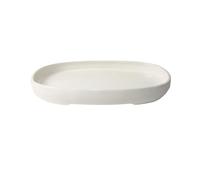 Plant Saucers Minimalist Home Ceramic Drip Tray Large Oval Flower-arranging Decoration Vessels(White)