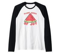 Plant Seeds of Joy Kawaii Watermelon Slice Raglan Baseball Tee