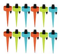 Plant Self Watering Spikes, Self Plant Waterer, Automatic Plant Waterer Constant Fow Drip Irrigation with Control Valve Switch for Garden Home (Pack of 12)