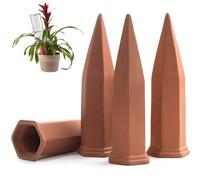 Plant Self-Watering Stakes for Indoor Outdoor Plants (4 Count) Terracotta Plant Watering Spikes for Recycled Wine Bottles to Water Plant at Home or on Vacation - Automatic Irrigation System for Plants