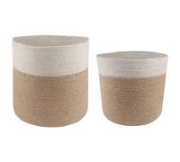 Plant Set 2pcs Natural White Jute Cylindrical Ø21/Ø28cm Planters Home