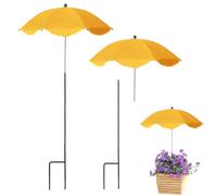 Plant Shade Umbrella, 2 Pack Plant Shade Cover Garden Shade Umbrellas for Sun Control, UV Resisitant, Sunblock Umbrella for Outdoor Indoor Plant and Potted Plant (Yellow x2)