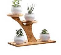 Plant Shelf Indoor - 9.9 Inch Modern Rustic Wooden Storage Display Stand | Aesthetic Holder For Teapot Flower Pot Planter Vase Home Decor Living Room Balcony Apartment Office