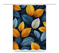Plant Shower Curtains for Bathroom 180x240cm, Long Waterproof Bath Curtain, Extra Large Polyester Fabric Window Drapes with 12 Hooks, Weighted Hem Showering Panel, Leaves Curtains 72x96inch, Model600