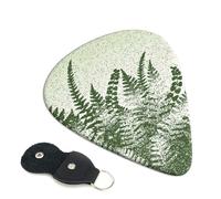 Plant Silhouette Fern Leaf Printed Guitar Picks 6 Pcs Guitar Plectrum Acoustic Electric Guitar Pick For Bass Electric Acoustic Guitars Ukulele Thin Medium Thick Set 0.46mm