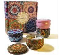 Plant Soybean Dried Flower Scented Candle Four-Piece Set -4 Candles And One Gift Box-Carnation