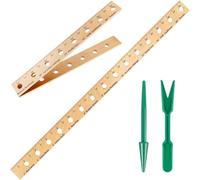 Plant Spacing Ruler - Wooden Folding Plant Ruler Set Folding Wooden with Holes Planting For Precise Seed To Seed Spacing Gardener Supplies for Outdoor Sowing Template with Dibber