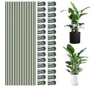 Plant Stake Clip Set Green, Plant Sticks Supplies Support Tall, Useful Support Clips, Fine Workmanship Allow Bending Suitable for Various Plant Pots Indoors and Outdoors (Green)