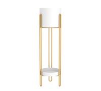 Plant Stand-2-Tier Heavy Duty Iron Plant Stand for Indoor Floor Display, Reusable Wedding Flower Rack Decoration（White,23*84cm/9*33.1in）