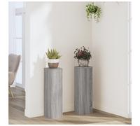 Plant Stand 2pc Grey Sonoma Engineered Wood 17x17x60cm Tiered Indoor/Outdoor Set