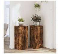 vidaXL Plant Stands Smoked Oak Engineered Wood 30x30x70 cm Set of 2 Indoor/Outdoor