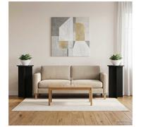 Plant Stand 2pcs Black Engineered Wood 40x40x80cm Indoor Minimalist Shelf Stable