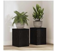 vidaXL Plant Stand 2 pcs Black Oak 25 x 25 x 35 cm Engineered Wood