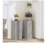 Plant Stand 2pcs Grey Sonoma Engineered Wood Tiered 30x30x70cm Indoor/Outdoor.