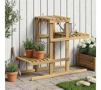 Plant Stand 3 Tier Outdoor 82 x 36 x 60 cm White Solid Acacia Wood
