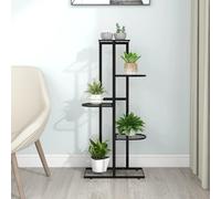 Plant Stand 5-Tier Black Powder-Coated Metal 43x22x98 cm Indoor Outdoor Balcony