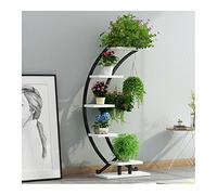 Plant Stand, 5-Tier Metal Indoor Shelf with Hanging Loop, Multi-Purpose Curved Display Rack for Garden, Patio, Balcony