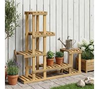 Plant Stand 5-Tier Outdoor Storage 93.5 x 25 x 91.5 cm White Solid Acacia Wood