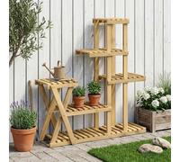 Plant Stand 5-Tier Outdoor Storage 95 x 25 x 101.5 cm White Solid Acacia Wood