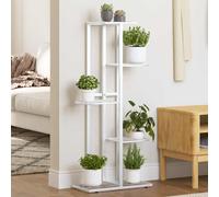 Plant Stand 5-Tier White Metal Display Rack 98cm H 43x22cm Space-Saving Indoors
