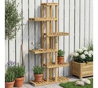Plant Stand 6-Tier Outdoor White 68 x 23.5 x 140 cm Solid Acacia Wood