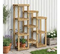 Plant Stand 7-Tier Storage 85 x 30 x 114.5 cm White Solid Acacia Wood Outdoor