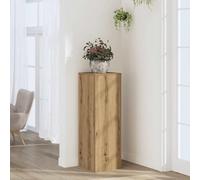 Plant Stand Artisan Oak Wood Material 33 x 33 x 100 cm Sturdy Flower Stand for Living Room Balcony Patio Modern Plant Column with Wall Mount and High Load Capacity