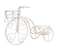Plant Stand Bike WILDROSE 66 cm Metal Off-White