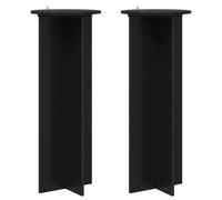 Plant Stand Black Ø40 x100cm Engineered Wood 2pcs Modern Indoor Display Moisture