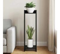 Plant Stand Black Oak 30x30x100cm Engineered Wood 2-Tier Space-Saving Shelf XL