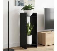 Plant Stand Black Oak 30x30x80cm Engineered Wood 2-Shelf Open Frame Space-Saving