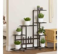 vidaXL Flower Stand with Wheel 94.5x25x92.5 cm Black Metal