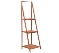 Plant Stand Cedar Wood 45x40x145 cm Brown 3-Tier Wooden Shelf Display Indoor For