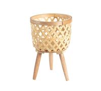 Plant Stand - Decorative Stools For Plants Tall | Indoor Plant Holder With Handwoven Basket | Rattan Basket Pots With Legs For Flowers Pots Vases Potted Plants Display And Others