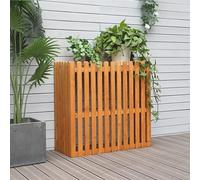 Plant Stand Flower Stand, Outdoor Air Conditioner Fence Air Conditioner Cover Conditioning Rack Frame Radiator with Blinds Grid Design, Brown