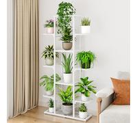Plant Stand Indoor, 7 Tier Metal Plant Shelf for Multiple Plants, Corner Display Rack Flower Pot Holder, 126cm Tall Flower Holder Display Rack for Living Room Balcony Garden Patio, Corner - white