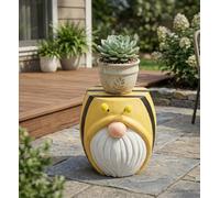 Plant Stand Indoor Outdoor Decorative Ceramic planter Holder Rack, Whimsical Garden Décor, Durable Weather-Resistant Space Saving Planter Display for Patio, Balcony, Home decor-A74 (Yellow)