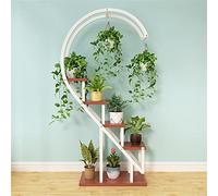 Plant Stand Indoor Plant Stand 5 Tier Tall Metal Indoor Plant Stand,Simple And Modern FloorStanding MultiLayer Plant Shelf Rack,Half Moon Flower Plant Stand Rack for Living Room Balcony Patio,F