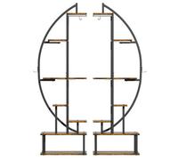 Plant Stand Led Grow Lights Half-Moon Flower Storage Display Shelf